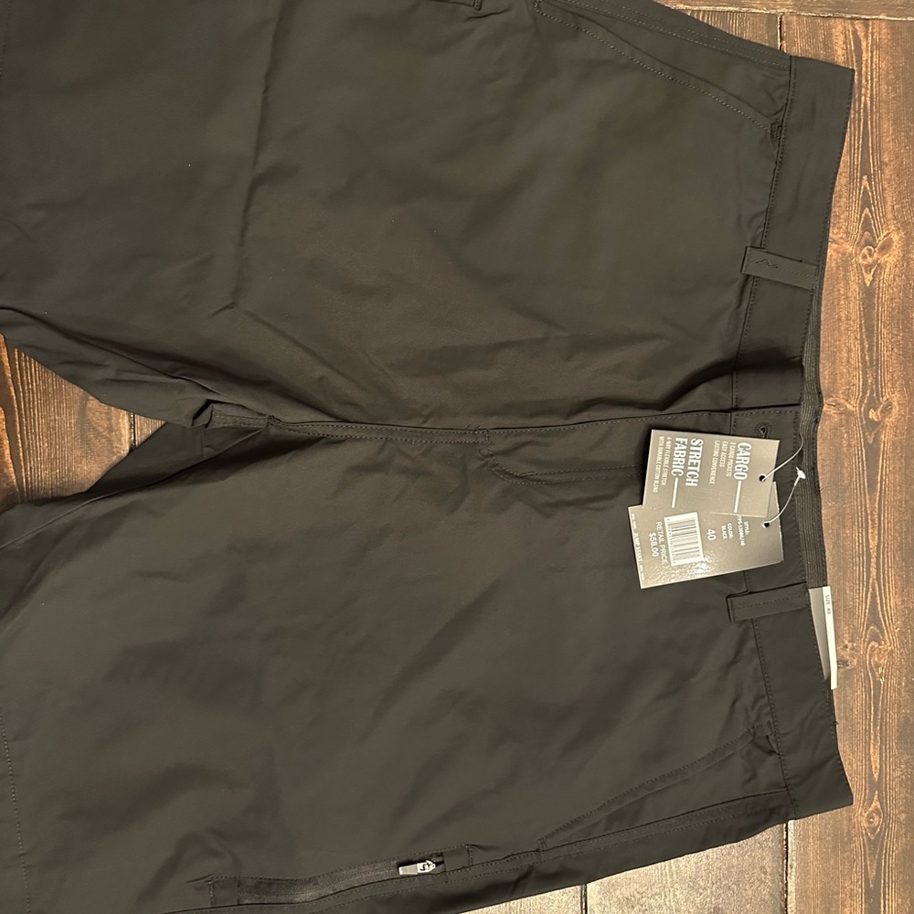 Black Stretch Cargo Shorts